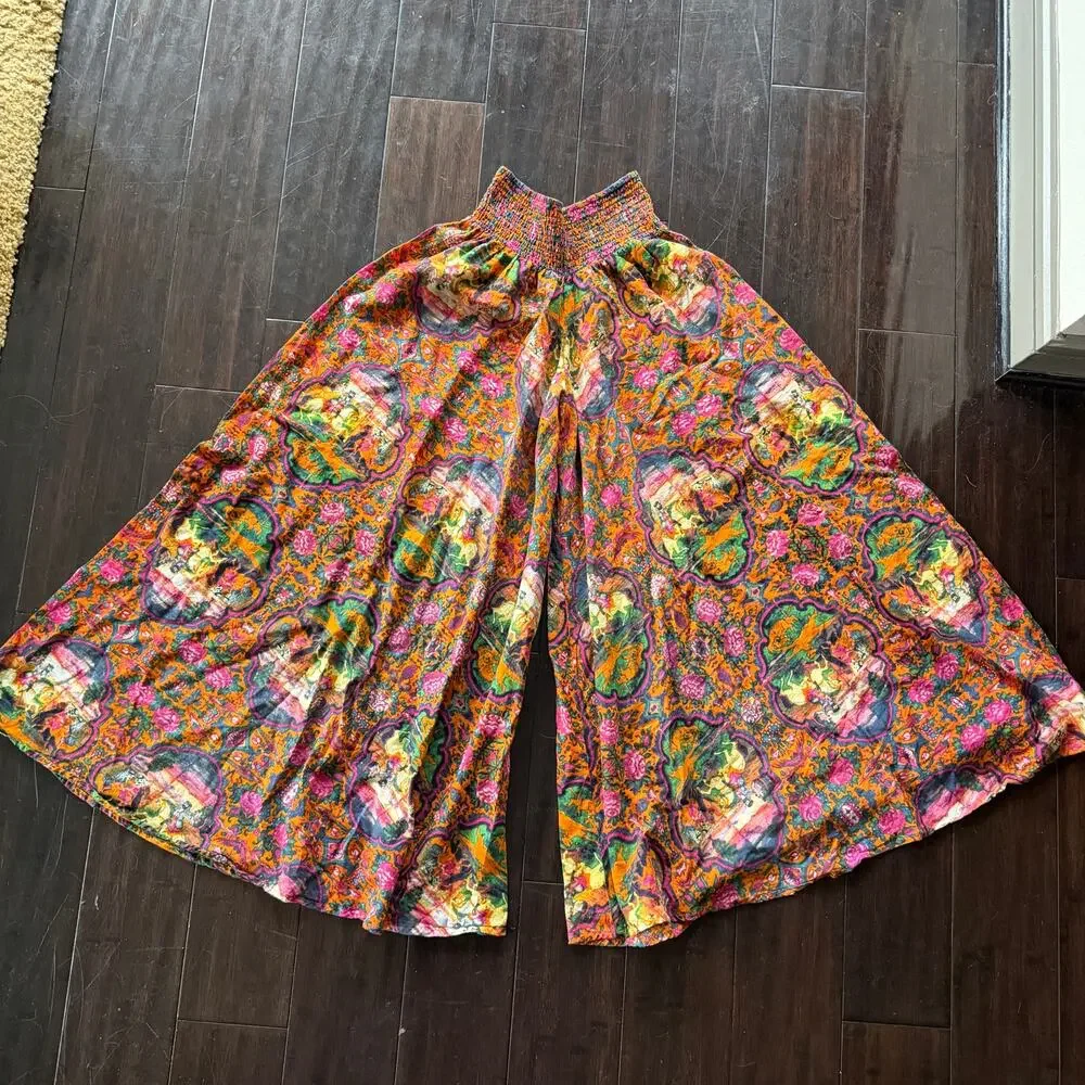 Antica Sartoria Multicolor Bohemian Ultra Wide Leg Pants - Picture 2 of 5